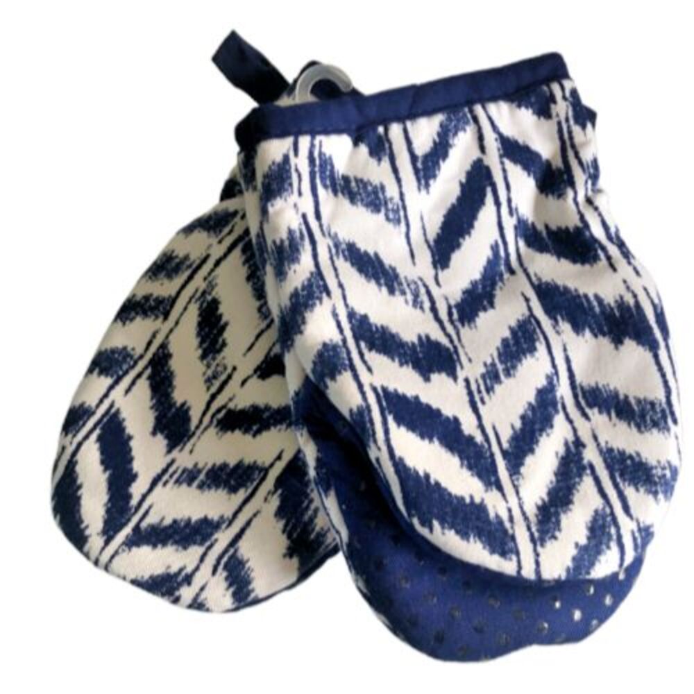 Tommy Bahama Neoprene Mini Oven Mitt Navy White Stripe Beach House Set of 2